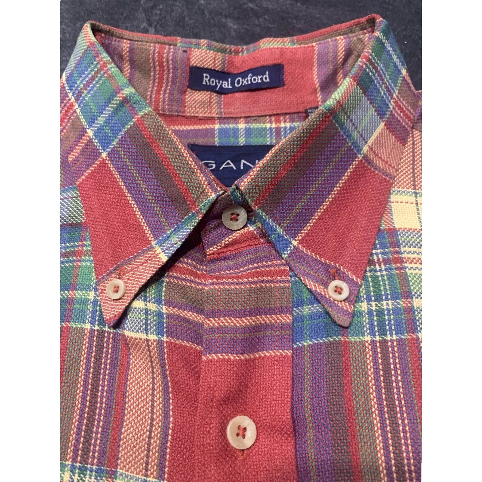 Gant GANT Men's Large Plaid Oxford Shirt Long Sleeve Button-Up Casual Cotton Multi-Color Size US L / EU 52-54 / 3 - 6 Thumbnail