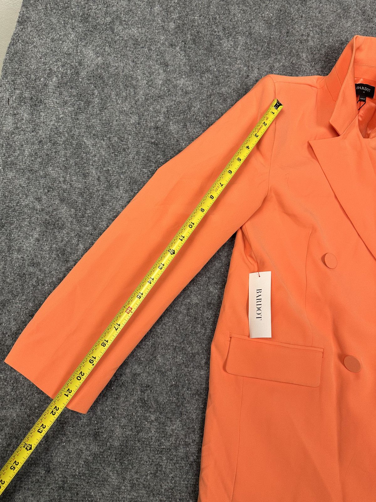 Bardo Bardot Women's Orange Double-Breasted Blazer Jacket Size XS Size XS / US 0-2 / IT 36-38 - 7 Thumbnail