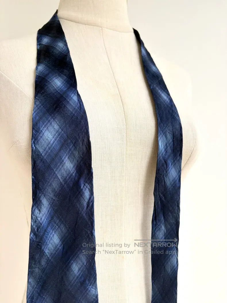 Vivienne Westwood Vivienne Westwood Blue Plaid Saturn Planet Embroidered Tie Size ONE SIZE - 4 Thumbnail