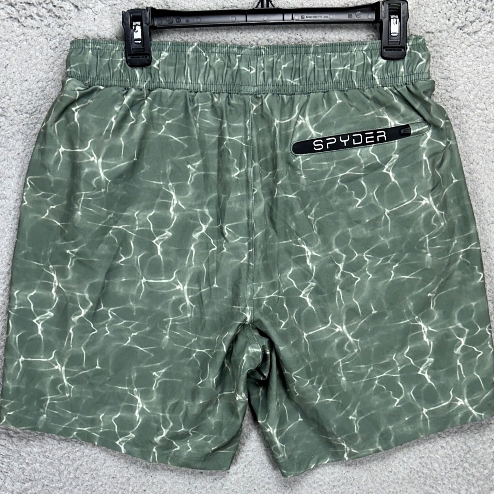 Spyder Spyder Mens Swim Trunks Medium Green Marble Lined Drawstring Board Shorts NEW Size US 31 - 3 Thumbnail