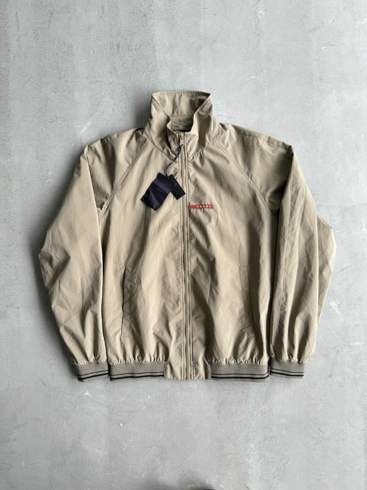 Prada Rare - Prada Chest Logo Red Tape Track Jacket Size US L / EU 52-54 / 3 - 1 Thumbnail