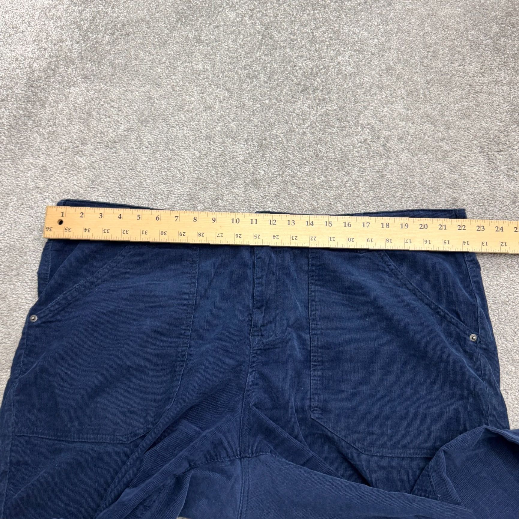 Vintage Lane Bryant Womens Pants Skinny Corduroy 22 Blue High Rise Stretch Casual Cotton Blend Size 40" / US 18 - 7 Thumbnail