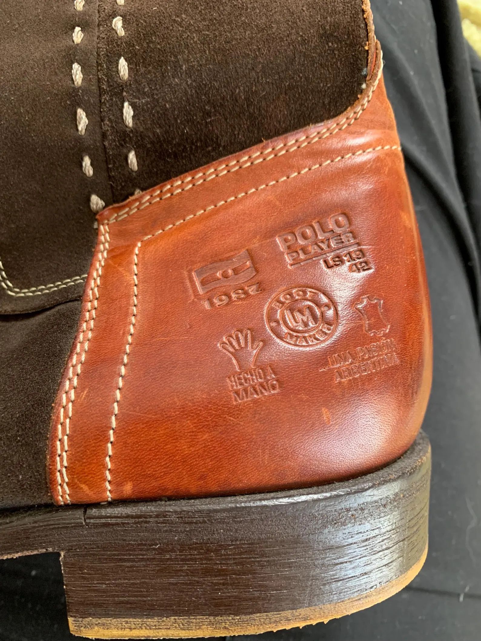 La Martina La Martina Brown Suede Polo Boots — Leather Heel & Graphic Size US 11 / EU 44 - 3 Thumbnail