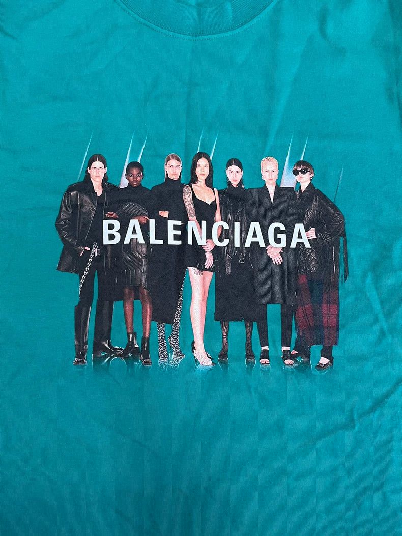 Balenciaga Balenciaga Band Portrait Logo Print Loose Short Sleeve Tee Size S / US 4 / IT 40 - 3 Thumbnail