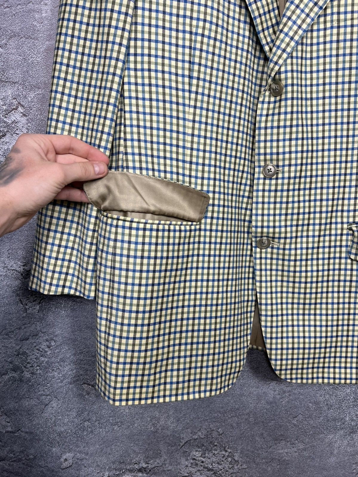 Ermenegildo Zegna Vintage Ermenegildo Zegna Super 100s Wool Checkered Blazer Size 52R - 5 Thumbnail