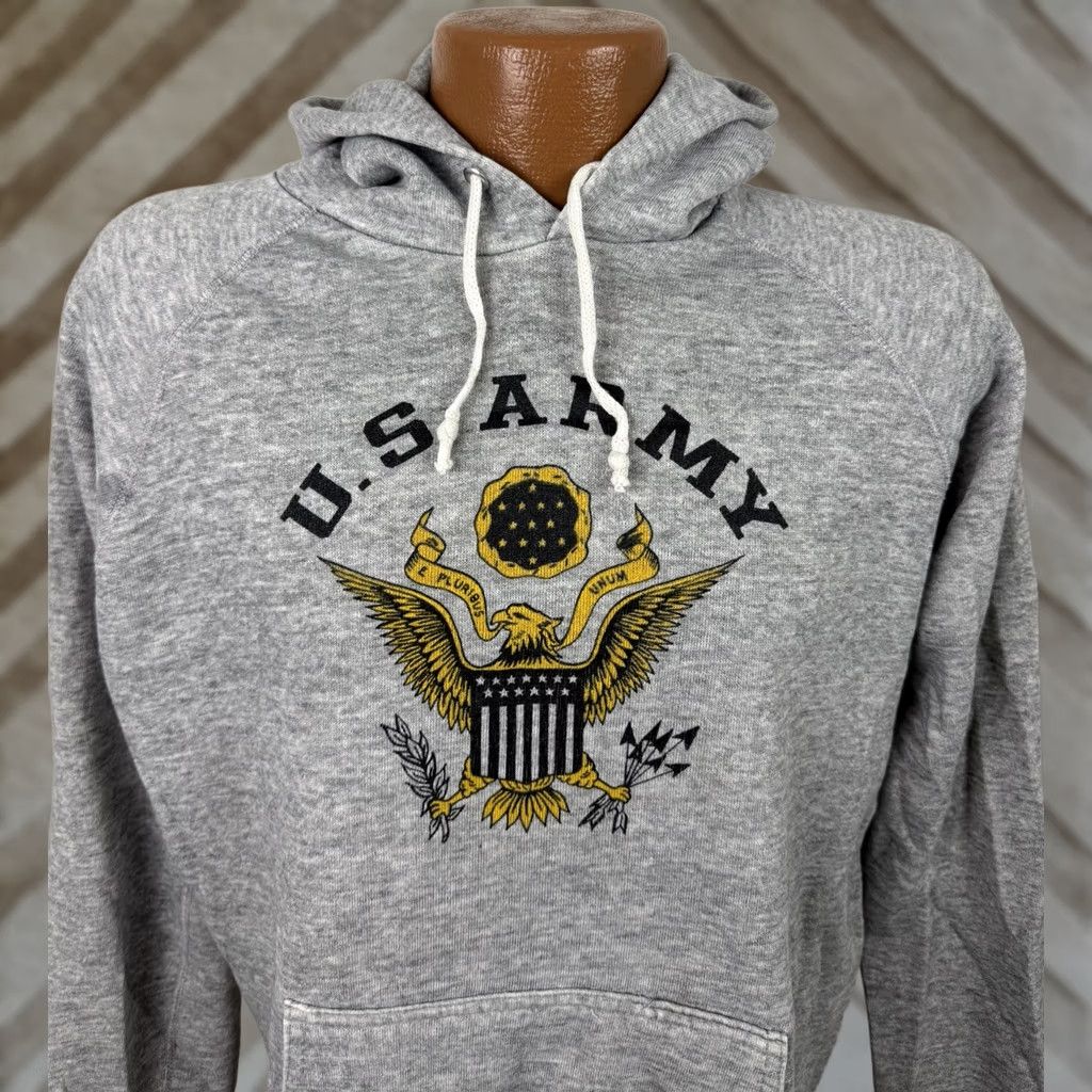 Vintage VINTAGE Unbranded Hoodie Mens Medium Gray Heather Raglan Lightweight Army 80s 90s Grunge Retro Pullover Hooded shirt Mens Size US M / EU 48-50 / 2 - 1 Thumbnail