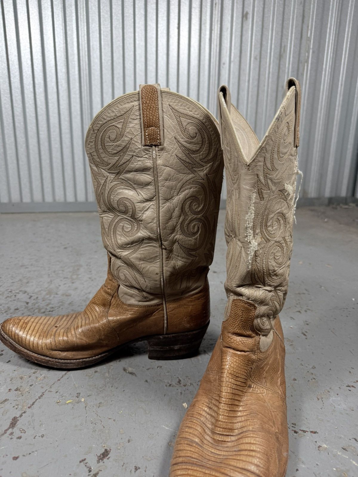 Dan Post 70s Vintage Dan Post Lizard Skin USA Cowboy Boots Size US 10 / EU 43 - 8 Thumbnail