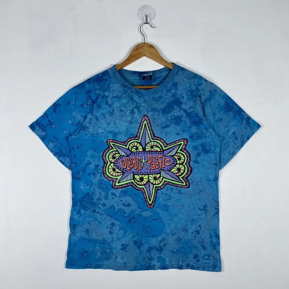 Ocean Pacific VINTAGE 90's OCEAN PACIFIC BLUE TYE DYED SURF TEE Size US XL / EU 56 / 4 - 2 Thumbnail