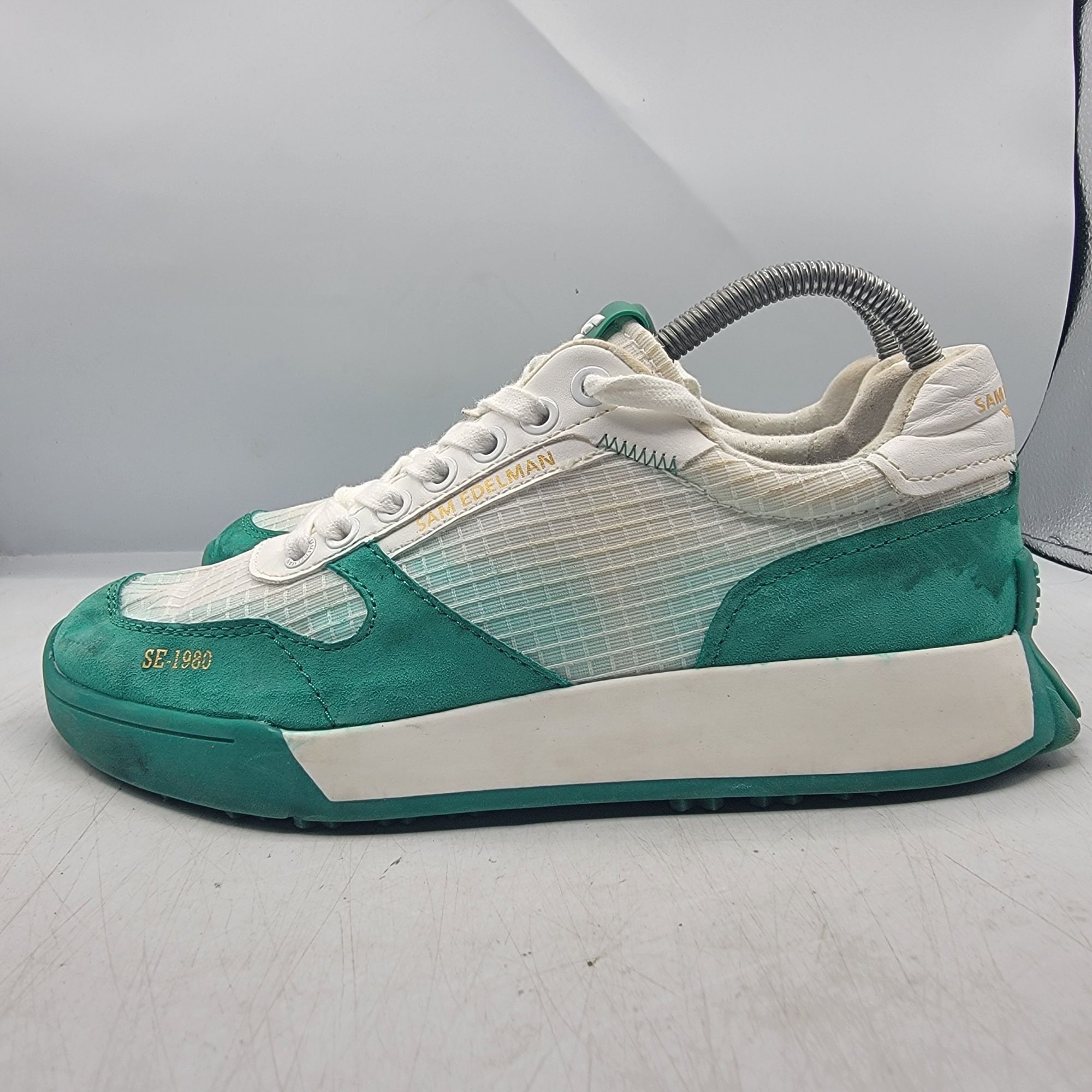 Sam Edelman Sam Edelman Layla Womens 8.5M Green White Sneaker Shoes Walk Size US 8.5 / IT 38.5 - 12 Thumbnail