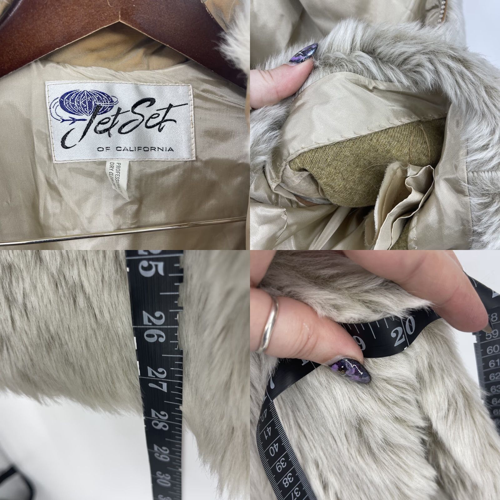 Vintage VINTAGE Jet Set California Faux Fur Coat S/M Beige Zip Read 90s Men/Women? (Note: must not add new info) Size S / US 4 / IT 40 - 8 Thumbnail