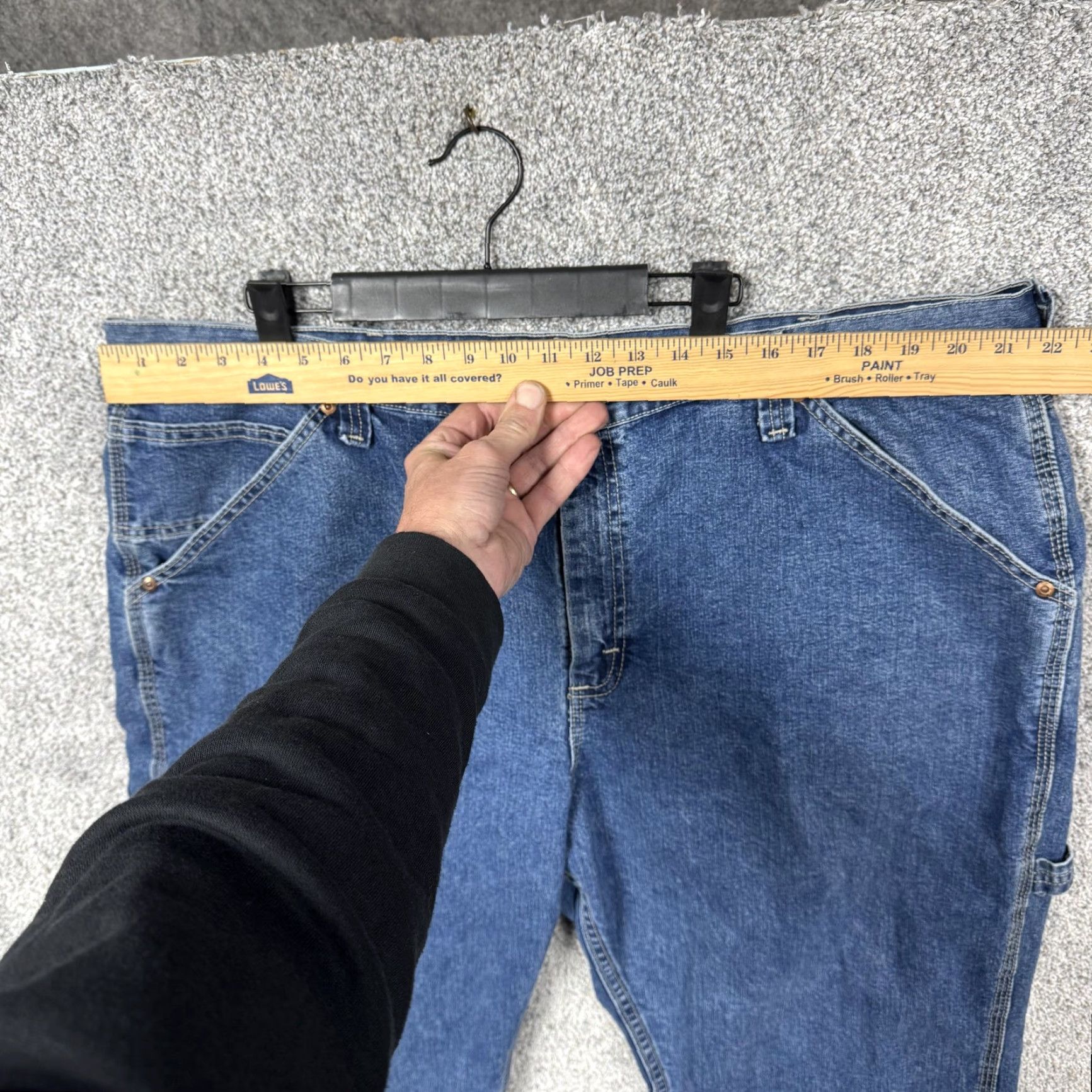 Lee VINTAGE Lee Jeans Mens 44x27 Carpenter Workwear Denim Blue Waist 44 Inseam 27in Pockets Zip Fly Mens Size US 44 / EU 60 - 3 Thumbnail