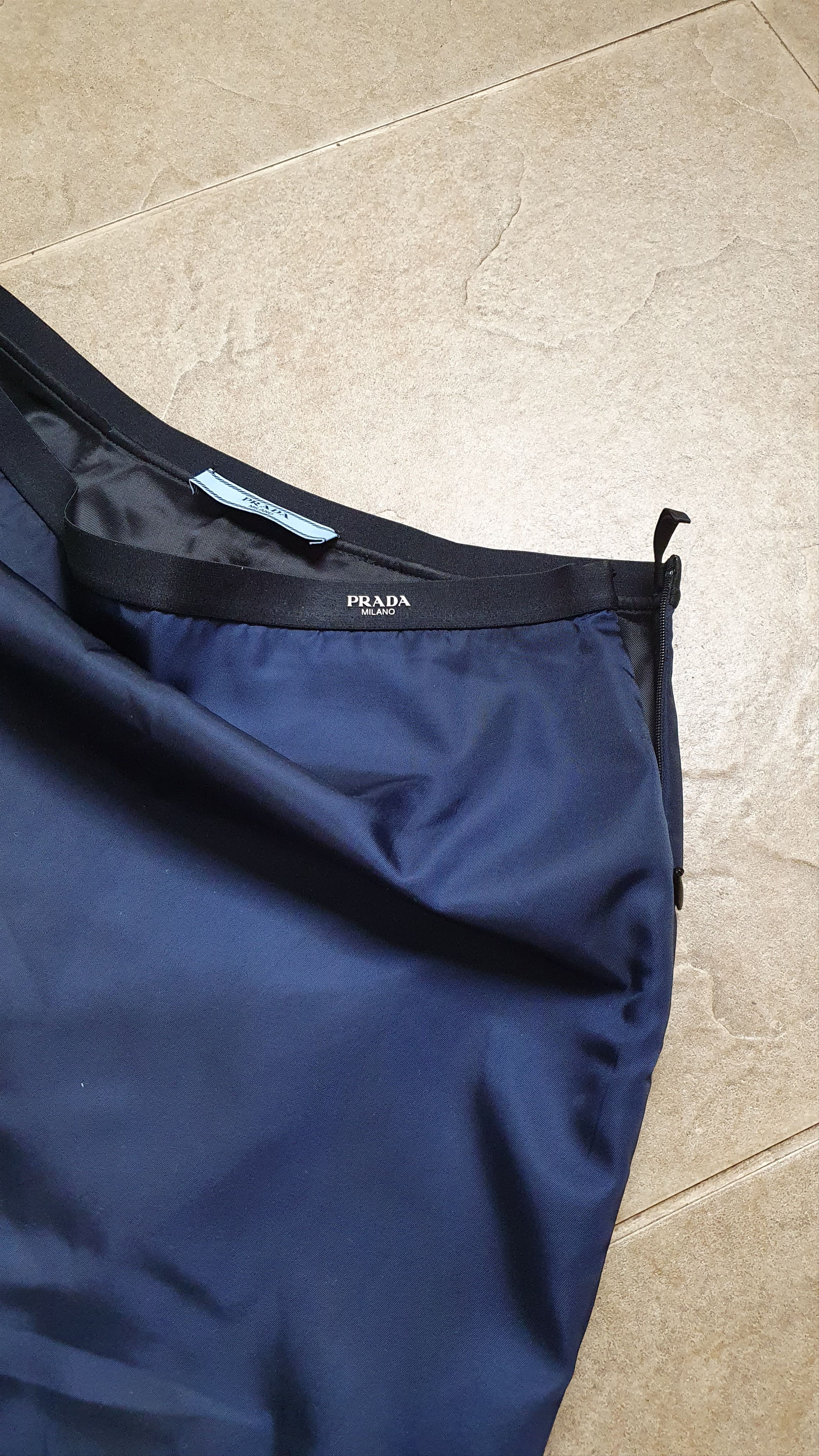 Prada Vintage women's re-nylon skirt PRADA blue skirt size 38 Size 38" / US 16 / IT 52 - 8 Thumbnail