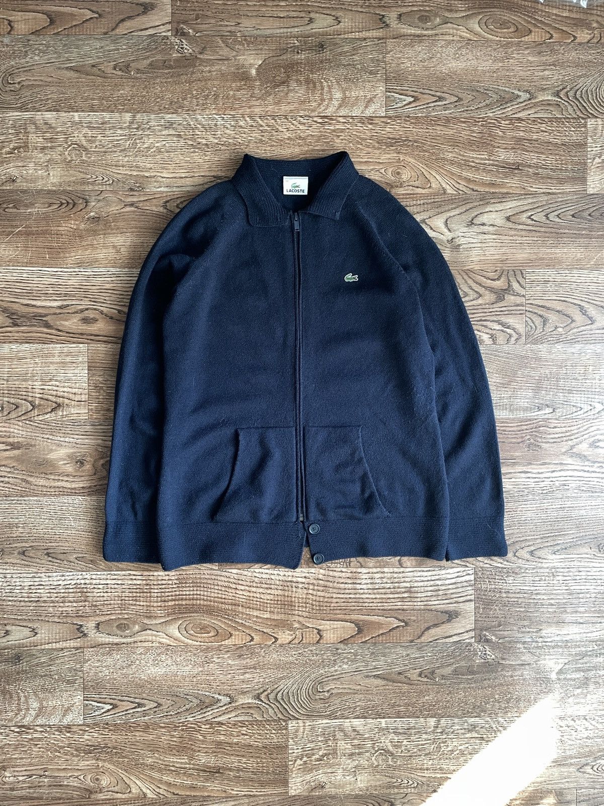 Lacoste × Vintage VINTAGE Y2K LACOSTE ZIP UP KNITTED SWEATER Size US S / EU 44-46 / 1 - 1 Thumbnail