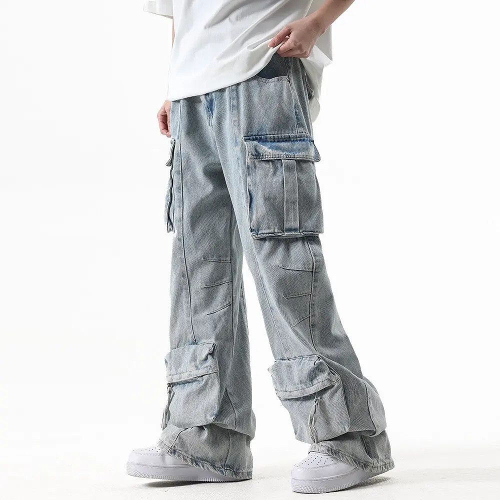 Japanese Brand × Jean Blue Cargo Denim Jeans Size US 30 / EU 46 - 6 Thumbnail