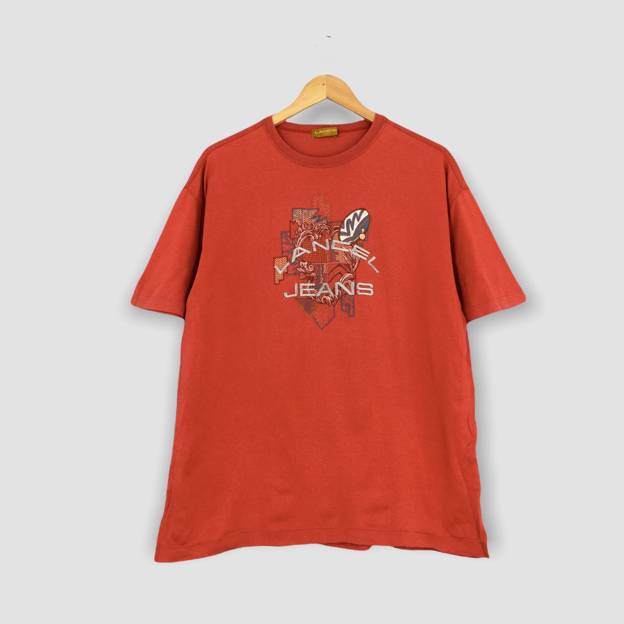 Designer × Lancel × Vintage Vintage Lancel Jeans Red Tshirt Large Size US L / EU 52-54 / 3 - 1 Thumbnail
