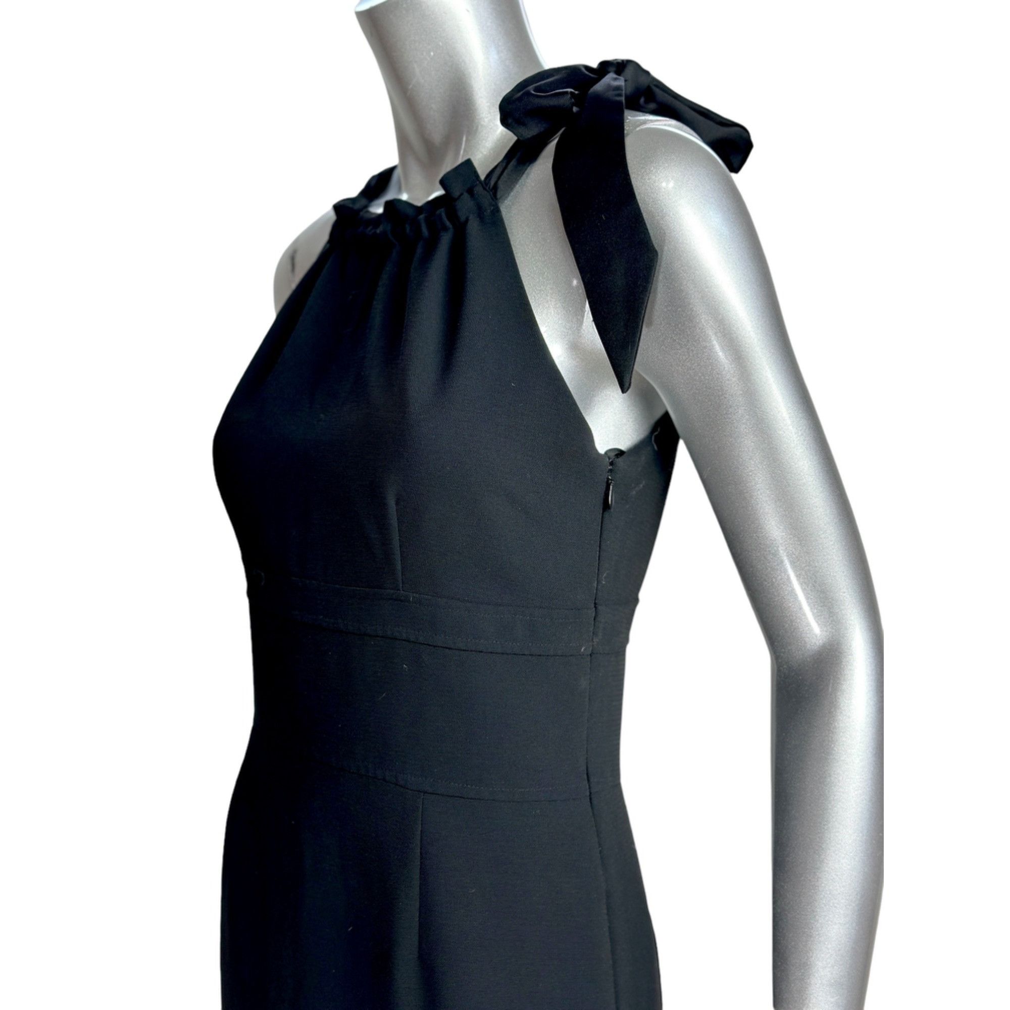 Ann Taylor Ann Taylor Chic Black Halter Knee-Length Dress With Bow Deta Size S / US 4 / IT 40 - 5 Thumbnail