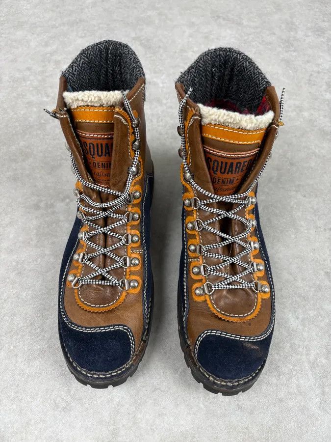 Dsquared2 Dsquared2 Shearling Brown Leather Hiking Boots Size US 10.5 / EU 43-44 - 2 Thumbnail