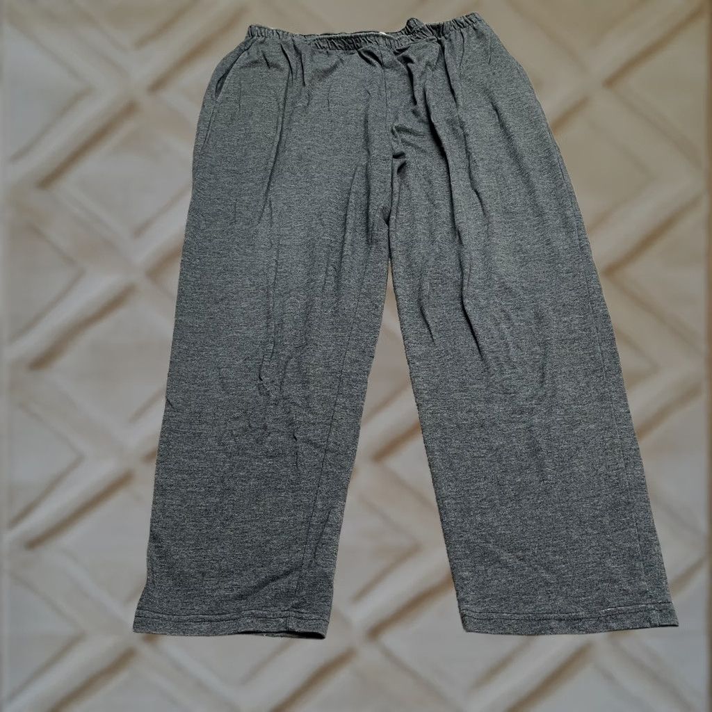 Vintage Bobbie Brooks Lounge Sweatpants Womens 20W Gray Wide Leg Elastic Casual 36x28 Size 42" / US 20 - 1 Thumbnail