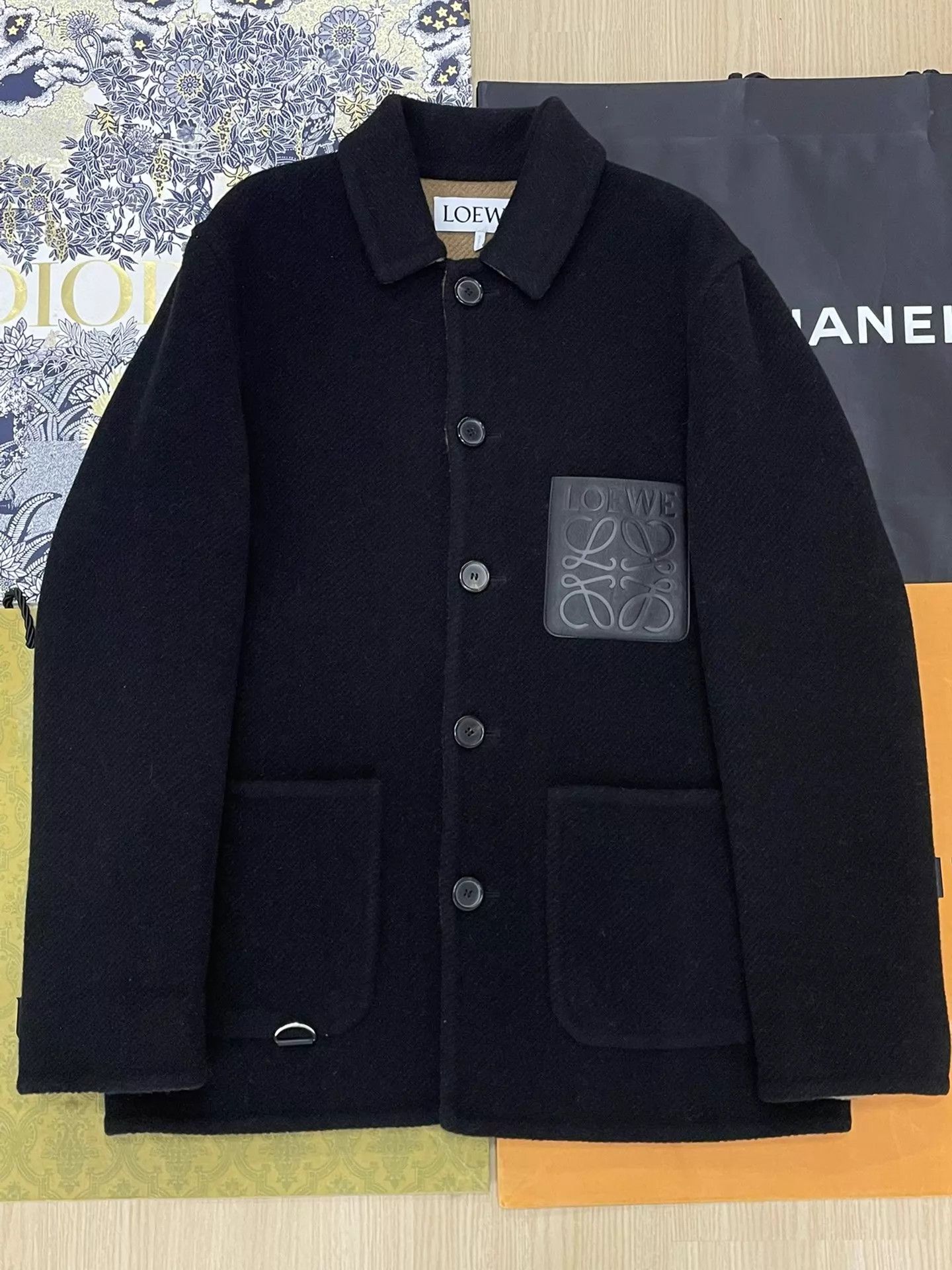 Loewe LOEWE black wool overcoat 48 unisex unused Size US M / EU 48-50 / 2 - 1 Thumbnail