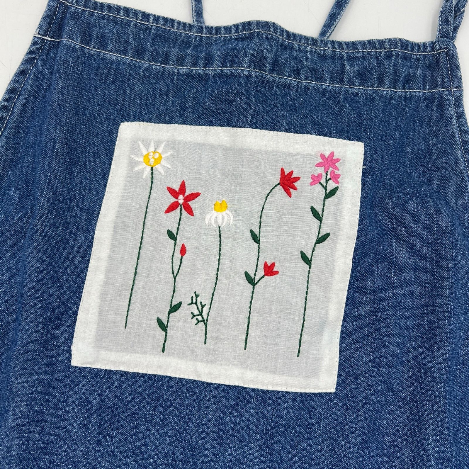 Vintage Vintage Denim Maxi Dress Floral Detail Embroidery Size XXL / US 16-18 / IT 52-54 - 4 Thumbnail