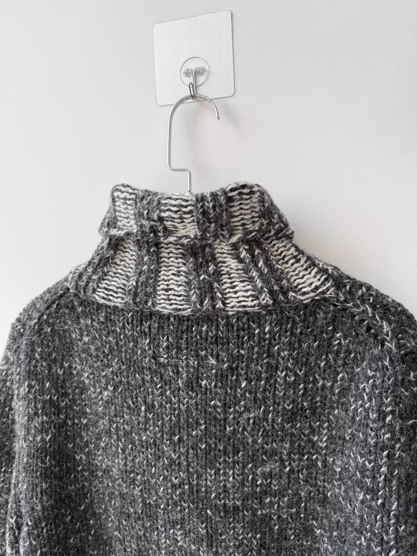 MM6 MM6 F/W18 Chunky Knit Turtleneck Sweater Marbled Gray S Size S / US 4 / IT 40 - 5 Thumbnail