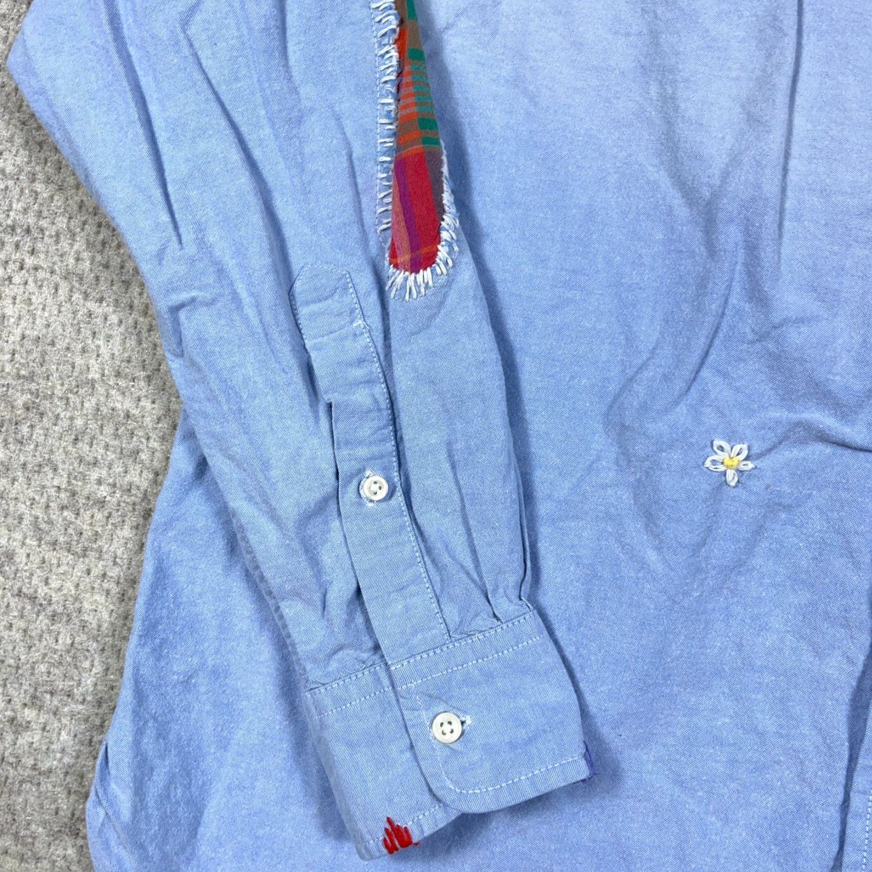 Polo Ralph Lauren VINTAGE Polo Ralph Lauren Shirt Men Small 14 Blue Button Up Patch Work Embroidered Faded Size US S / EU 44-46 / 1 - 6 Thumbnail