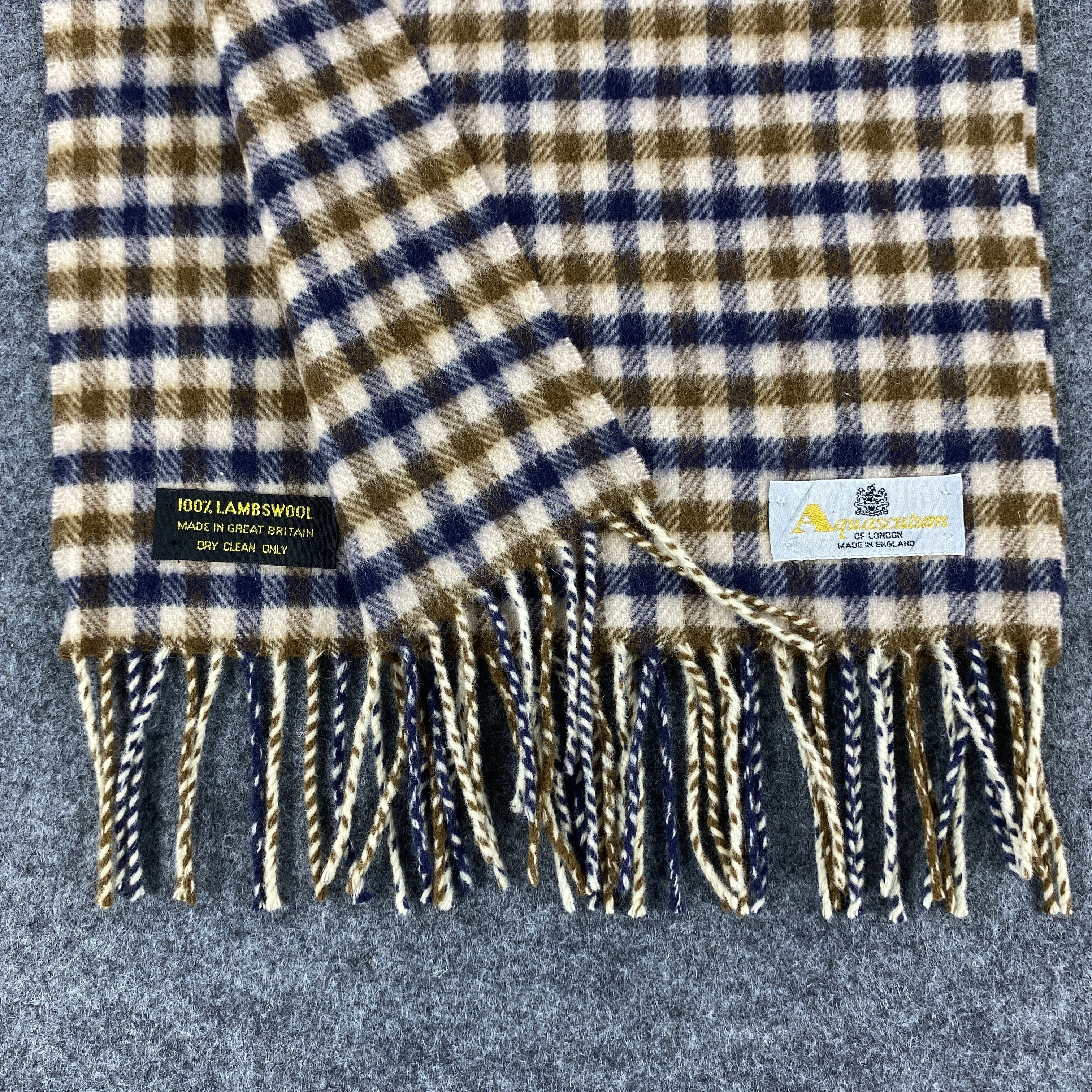 Aquascutum × Vintage Aquascutum Scarf # Muffler # Neckwear # D613 Size ONE SIZE - 3 Thumbnail
