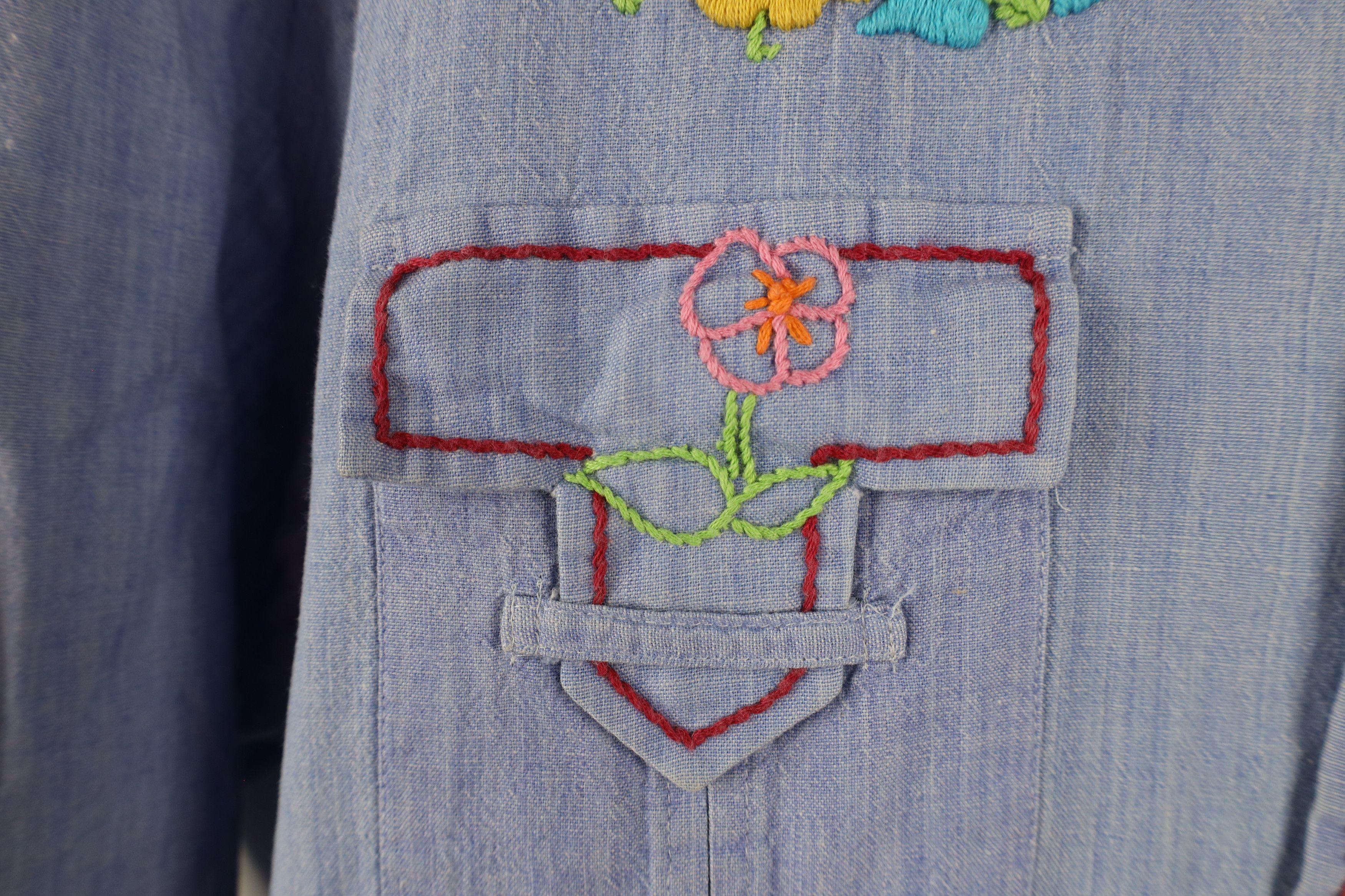 Vintage Vintage 70s Boho Chic Embroidered Military Button Shirt Size L / US 10 / IT 46 - 5 Thumbnail