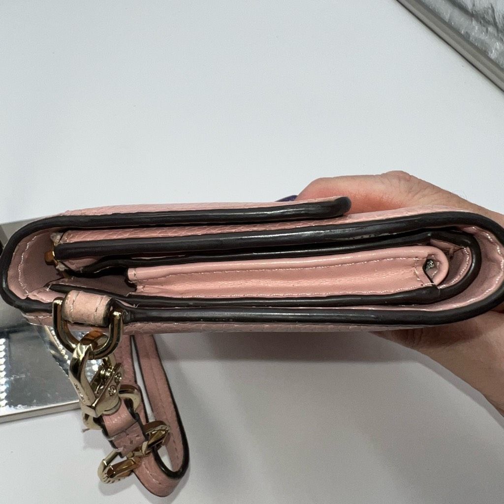 Michael Kors Michael Kors Long Wallet/Phone Holder Wristlet in Blush Soft Leather Size ONE SIZE - 13 Thumbnail