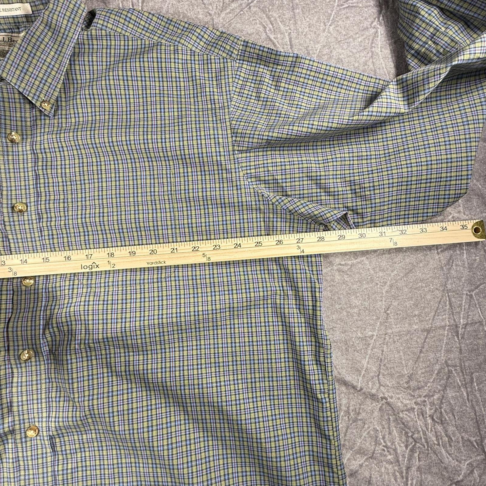 L.L. Bean L.L. Bean Shirt Men's XXL Green Wrinkle Resistant Cotton Size US XXL / EU 58 / 5 - 4 Thumbnail
