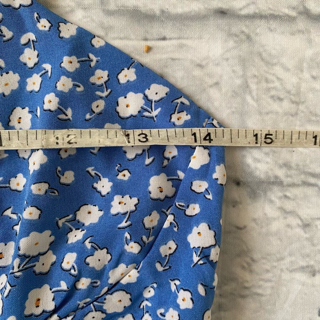 Other Women XS floral print tank top strap fit and flare dress blu Size XS / US 0-2 / IT 36-38 - 9 Thumbnail