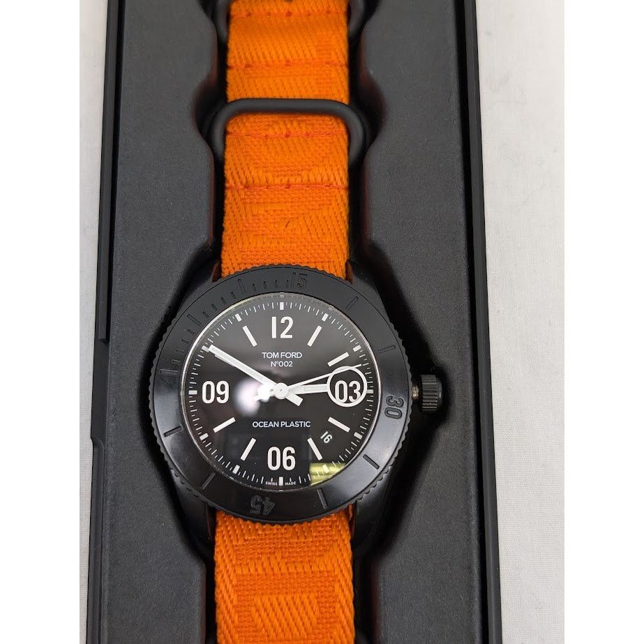 Tom Ford o1rshd1 Size: OS / Plastic Large Case Sports Watch in Orange Size ONE SIZE - 5 Thumbnail