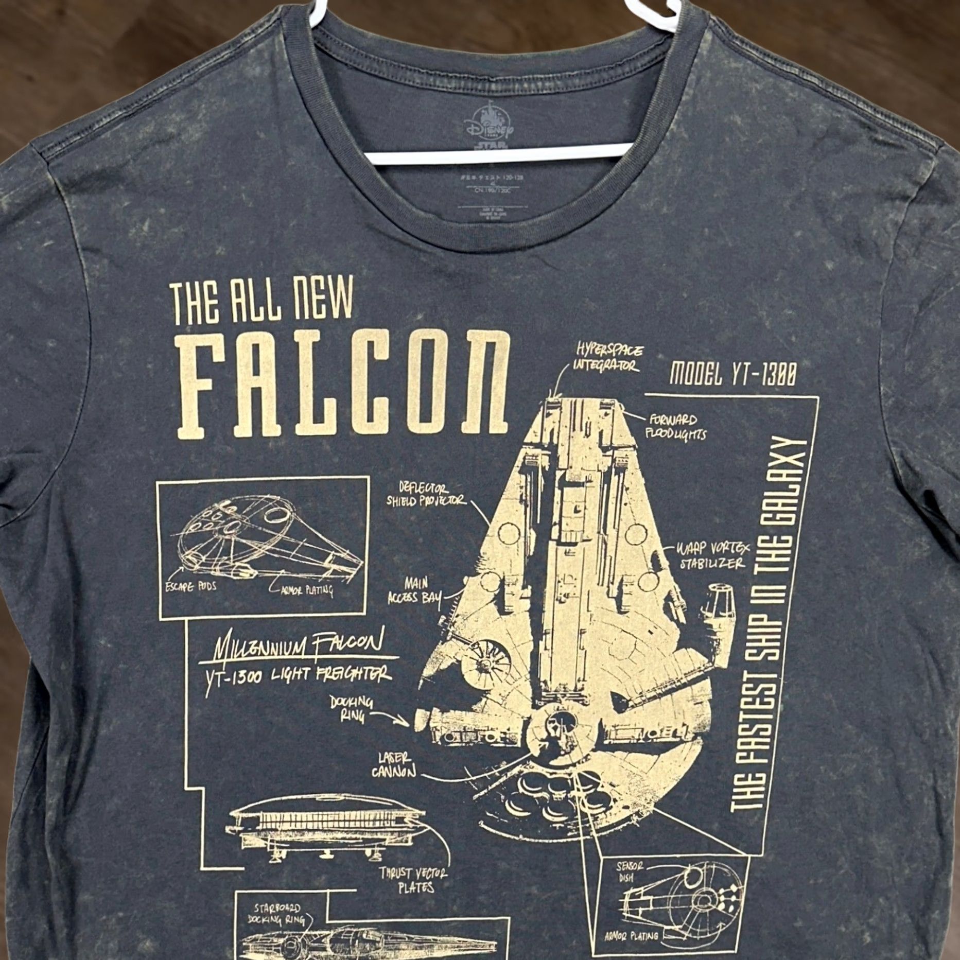 Disney Disney Star Wars Millennium Falcon Adult Mens T-Shirt XL Grey Short Sleeve Tee Size US XL / EU 56 / 4 - 1 Thumbnail