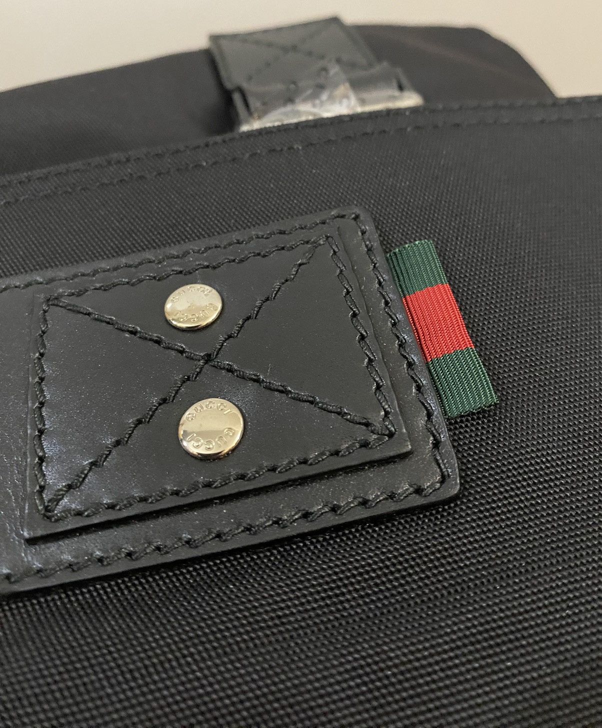 Gucci Gucci 🇮🇹 Nero ballistic nylon messenger bag unisex NEW Size ONE SIZE - 16 Thumbnail