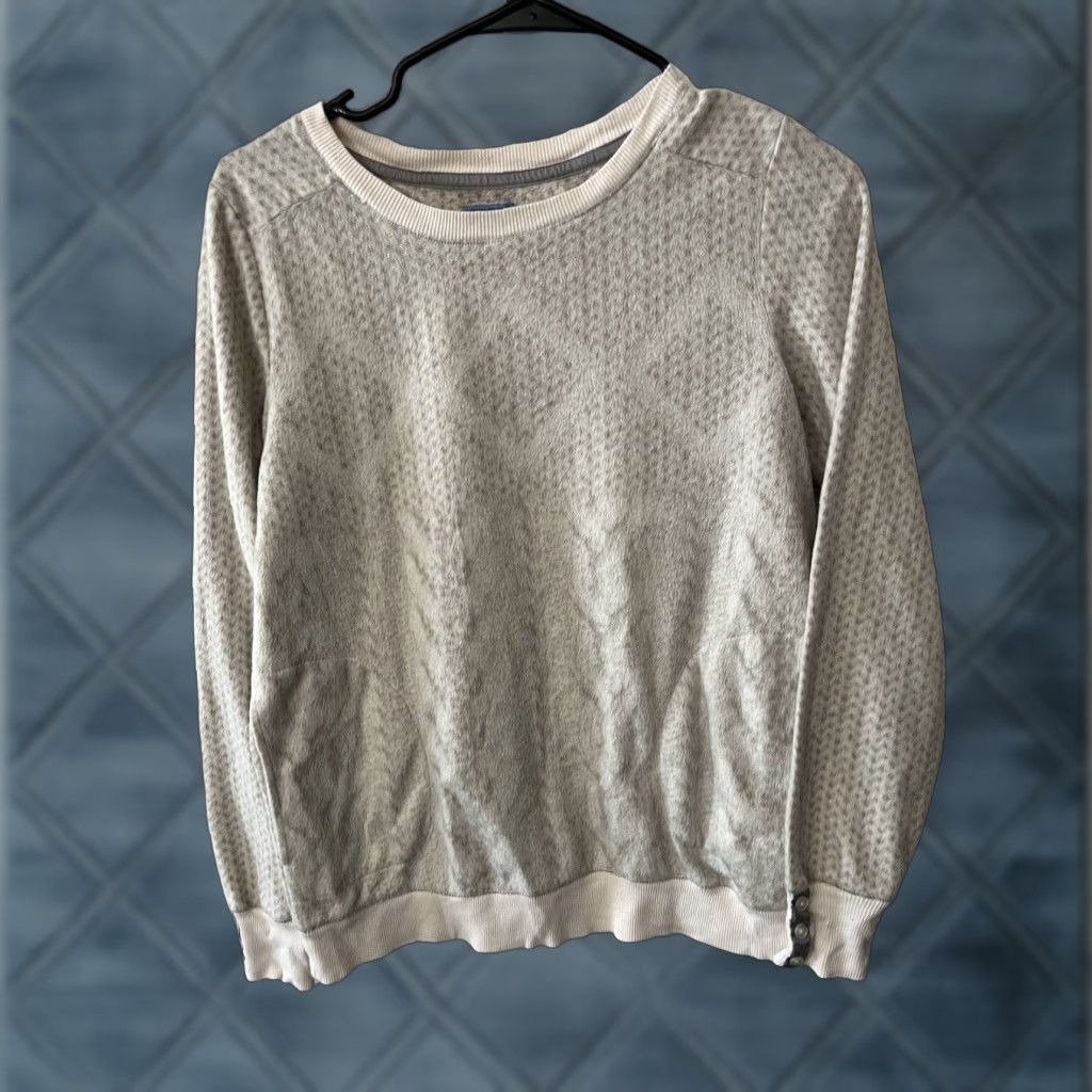 Vintage Simply Vera Wang Women’s Size Small Pullover Velour Gray White Sweater Size S / US 4 / IT 40 - 1 Thumbnail