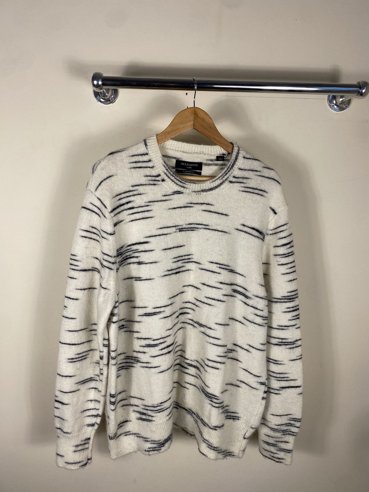 Allsaints All Saints Flux Crew Jumper Alpaca Wool Sweater Size US XL / EU 56 / 4 - 2 Thumbnail