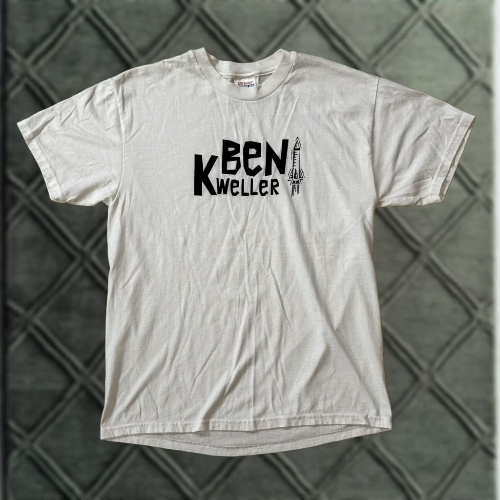 Hanes VINTAGE Ben Kweller Rocket Ship Shirt M White Hanes Heavyweight 50/50 Rocketeer Sha Sha Tour 2002 USA Texas Men's/Womens Size US M / EU 48-50 / 2 - 1 Thumbnail