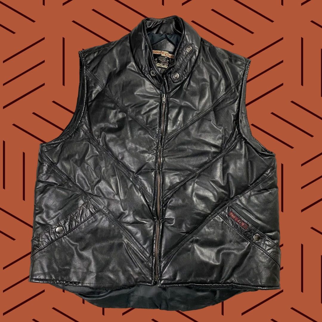 Vintage VINTAGE GOOSE COUNTRY Leather Hunting Vest Men Size 42 Black Down Quilted Outdoor Size US XS / EU 42 / 0 - 1 Thumbnail
