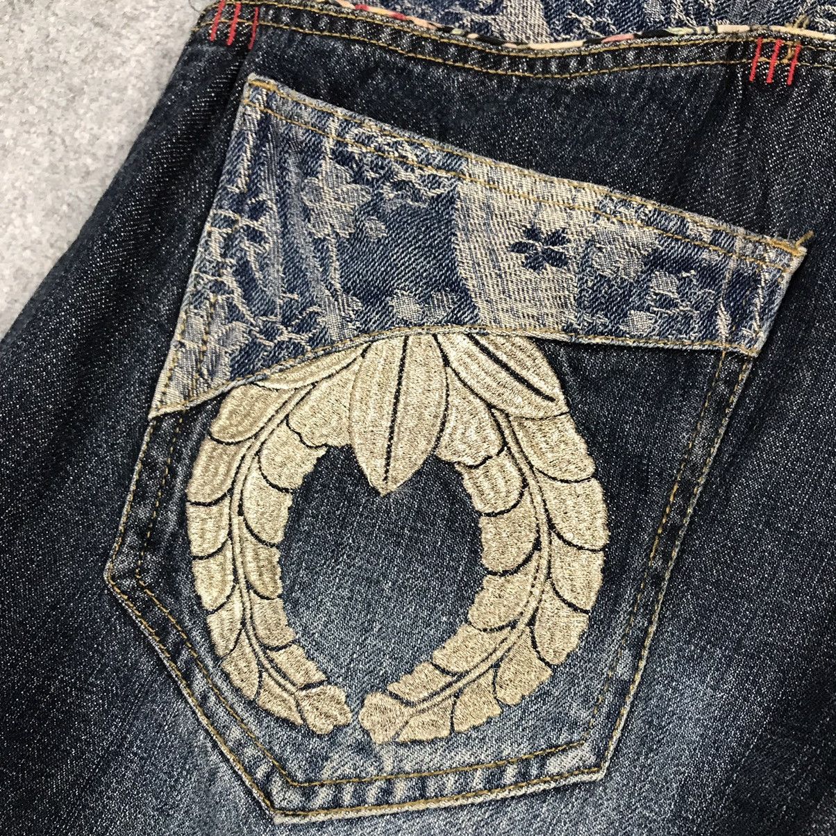 JAPANESE DENIM STYLE EMBROIDERY ART BAGGY PANTS