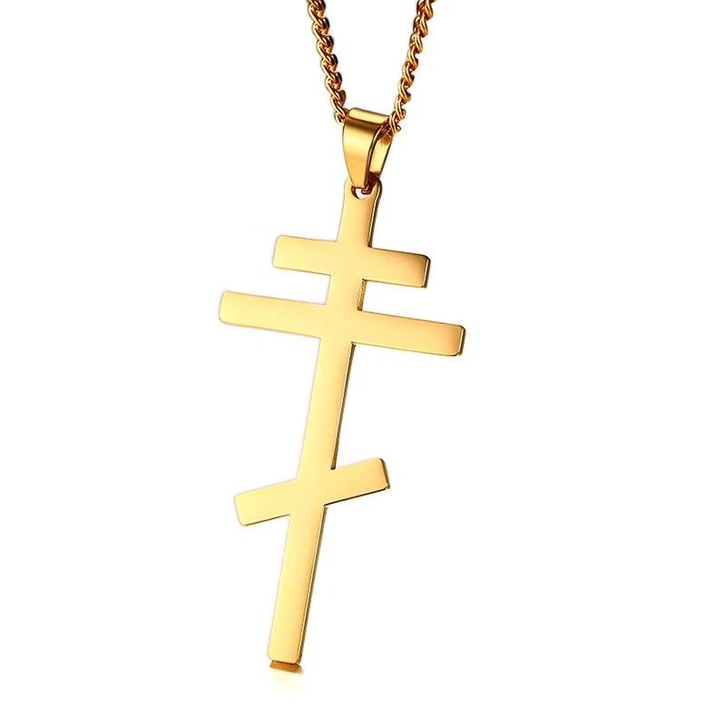 Other Gold Cross Necklace Eastern Orthodox Stainless Steel Size ONE SIZE - 3 Thumbnail