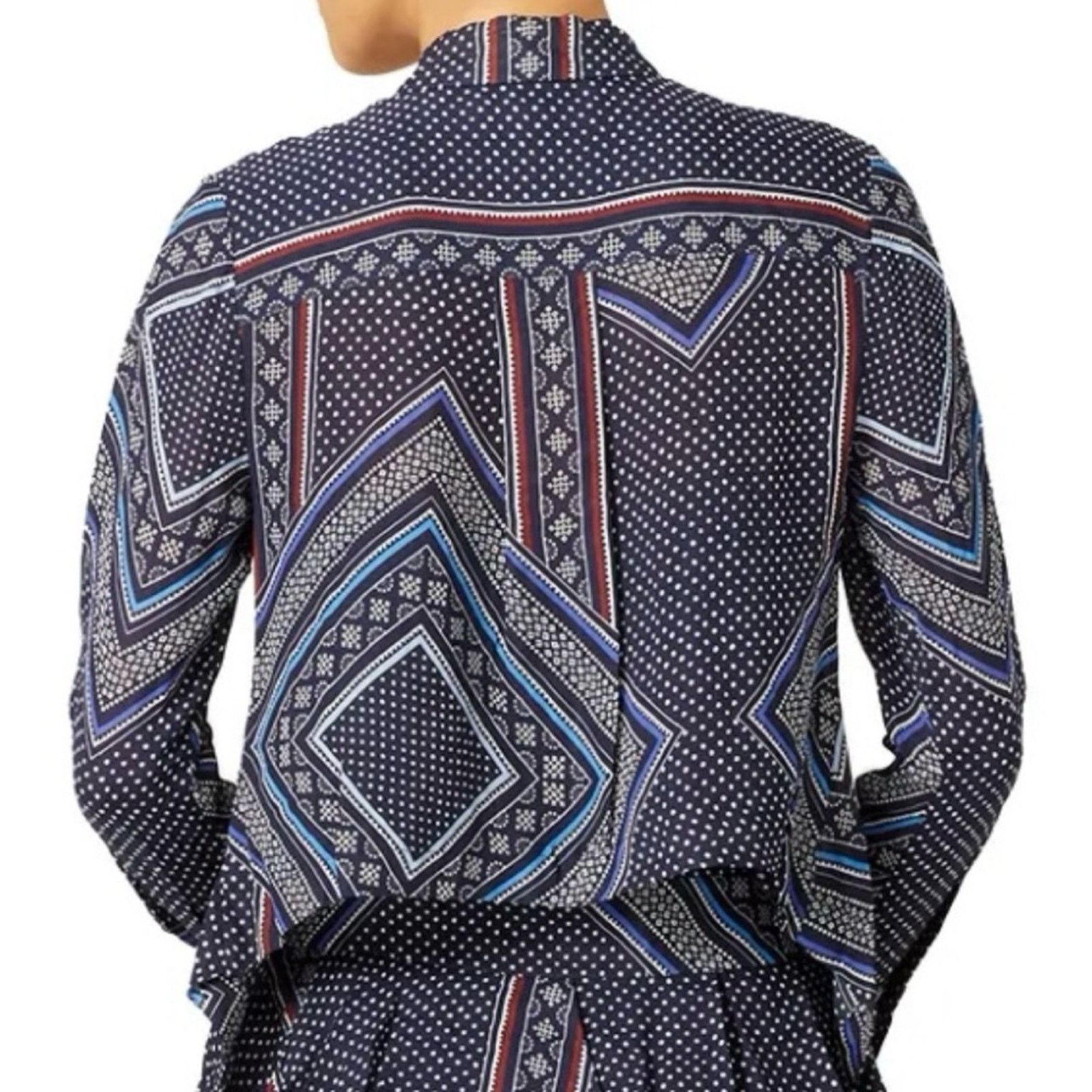 Derek Lam 10 Crosby DEREK LAM • 10 Crosby Bandana 100% Silk Button-Down Shirt Size XS / US 0-2 / IT 36-38 - 3 Thumbnail