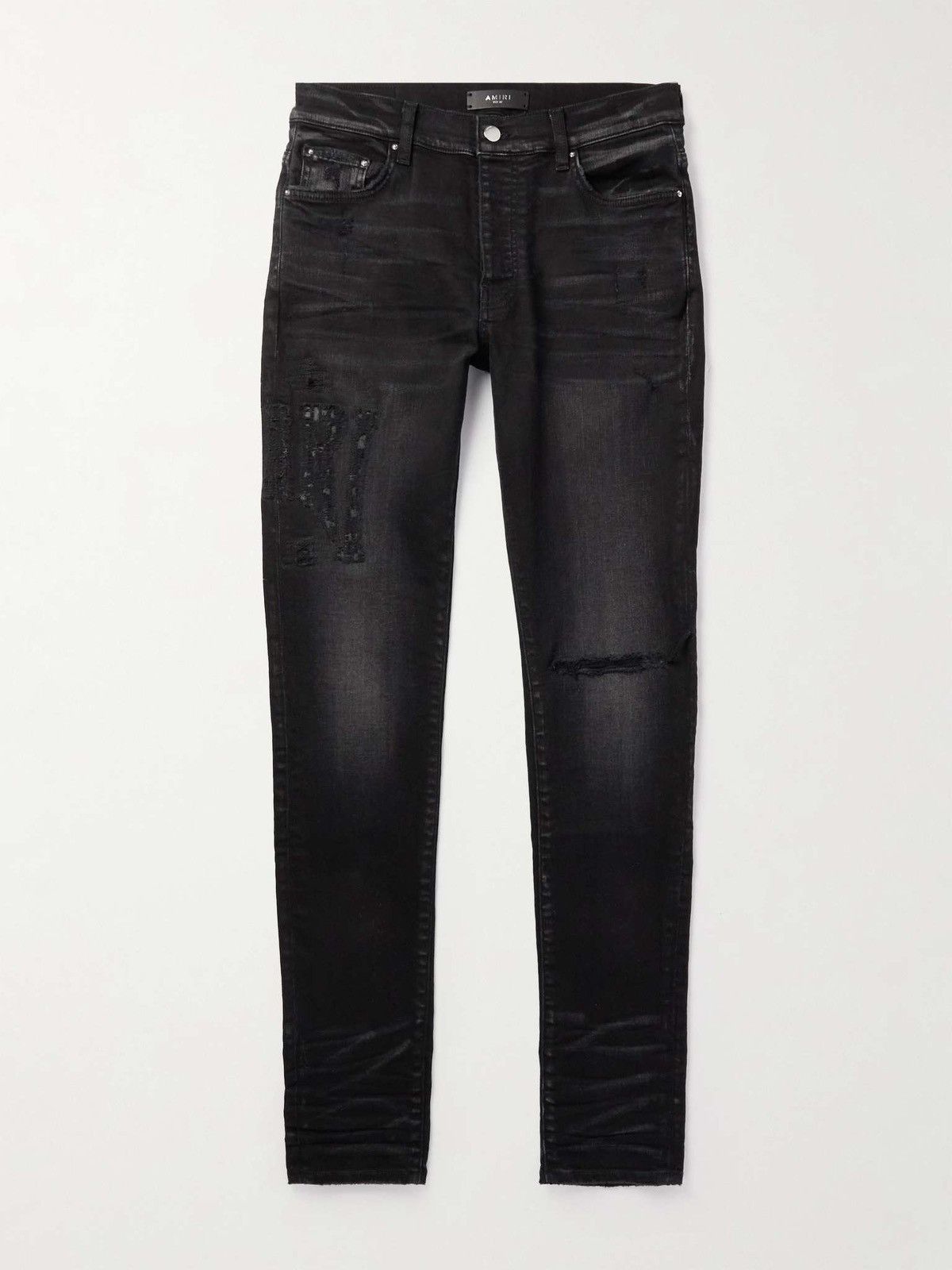 Amiri Amiri Distressed Logo Black Denim Jeans 1400$ Size US 36 / EU 52 - 1 Thumbnail