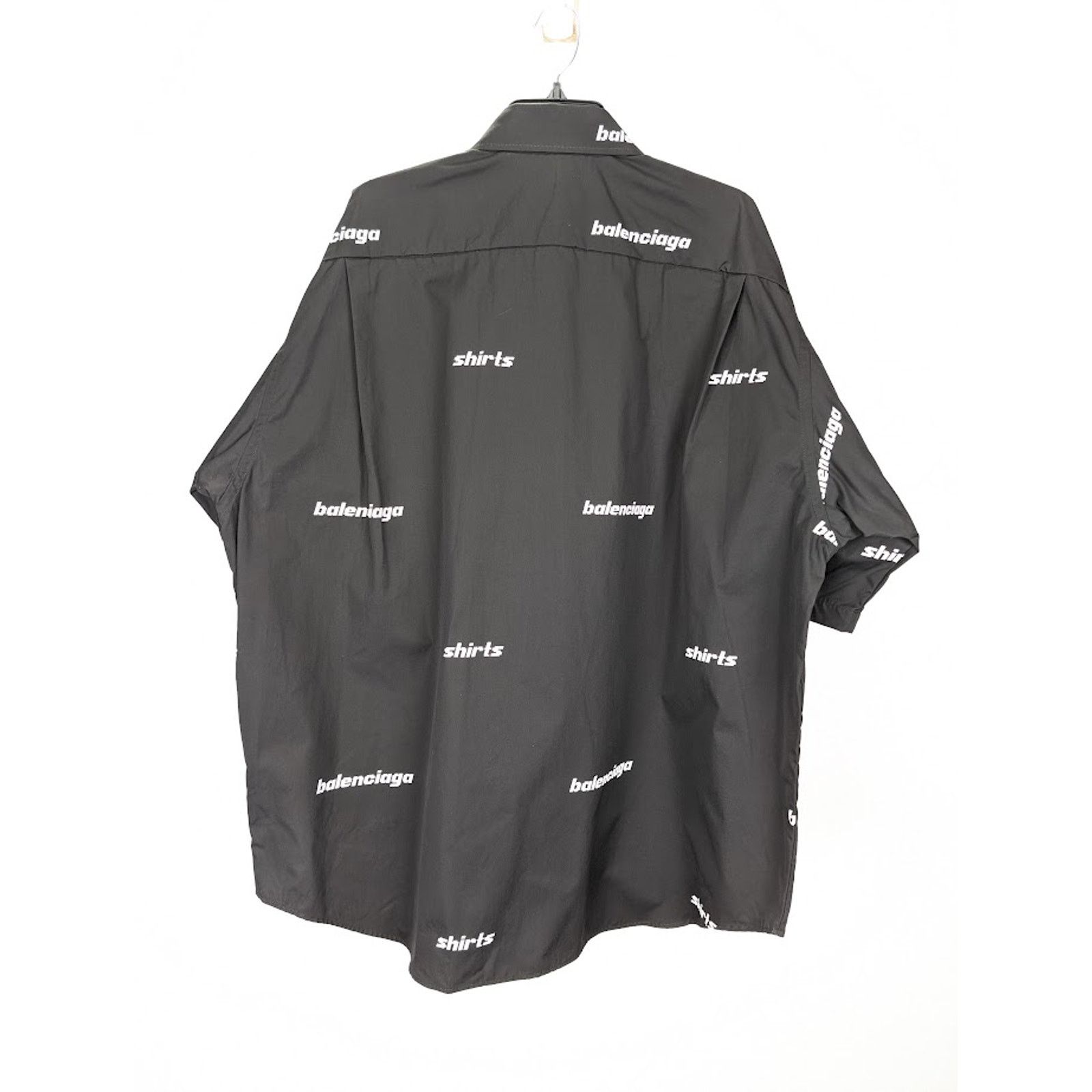 Balenciaga o1rshd1 Shirt Allover Poplin in Black/White Size US S / EU 44-46 / 1 - 8 Thumbnail