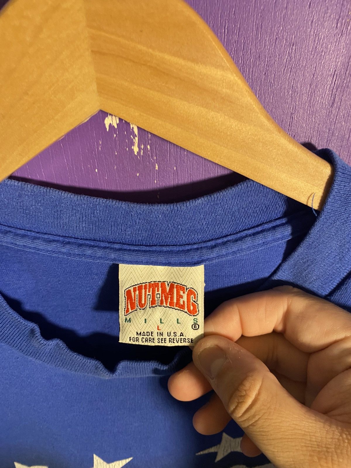 NBA × Nutmeg × Vintage Vintage 90s Nutmeg Orlando Magic wizard face t-shirt Size US L / EU 52-54 / 3 - 4 Thumbnail