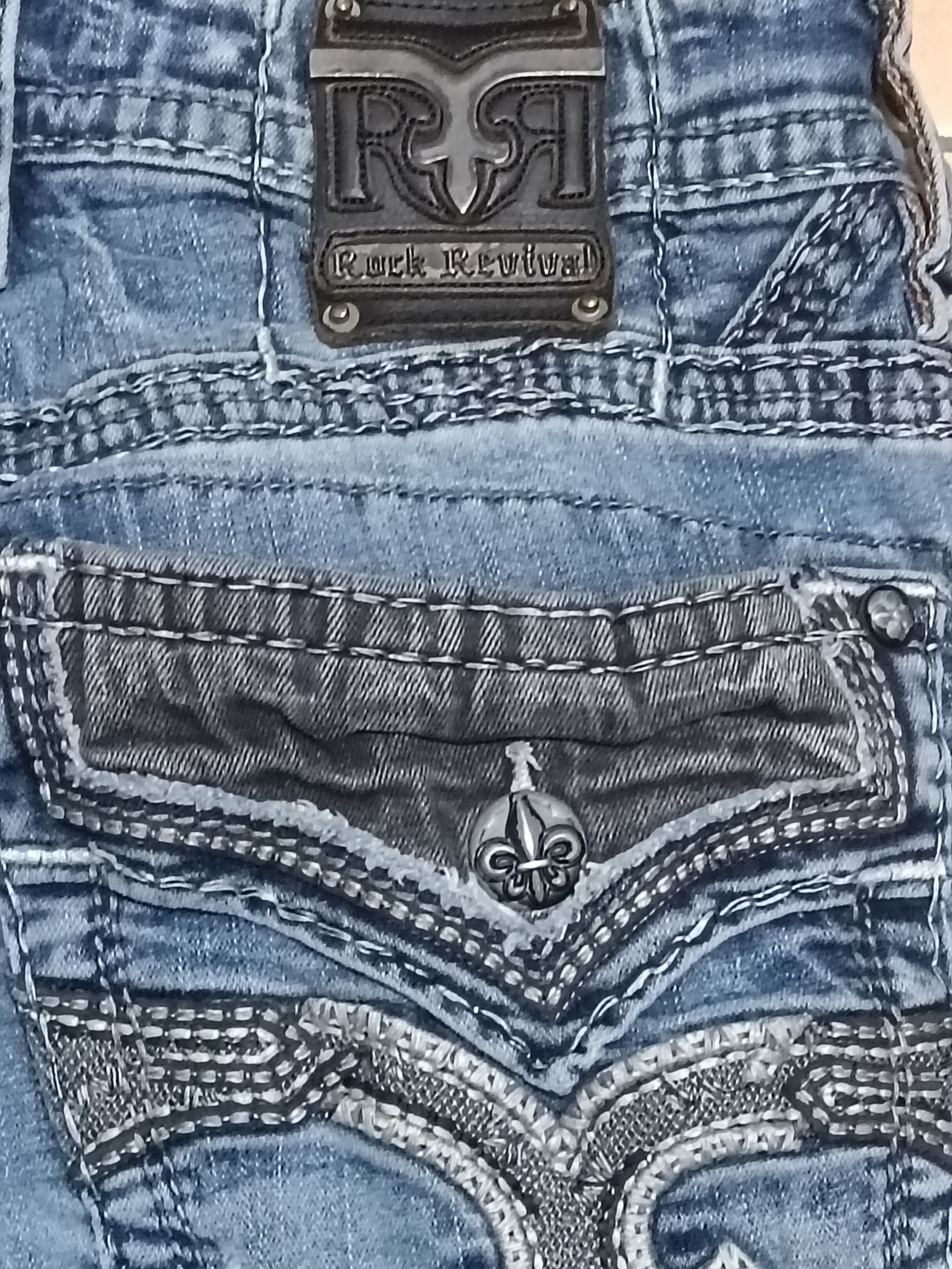 Rock Revival VINTAGE ROCK REVIVAL EMBROIDERED SEASONED JEANS Size US 34 / EU 50 - 9 Thumbnail
