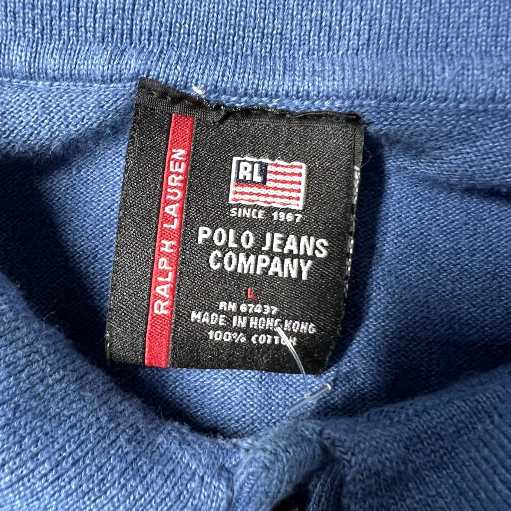 Ralph Lauren VINTAGE Ralph Lauren Polo Jeans Co Solid Blue Rugby Shirt Mens Large Fits Medium Size US L / EU 52-54 / 3 - 6 Thumbnail