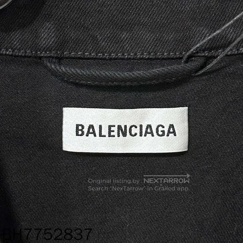 Balenciaga Balenciaga Back Rhinestone Logo Denim Jacket Size XS / US 0-2 / IT 36-38 - 6 Thumbnail