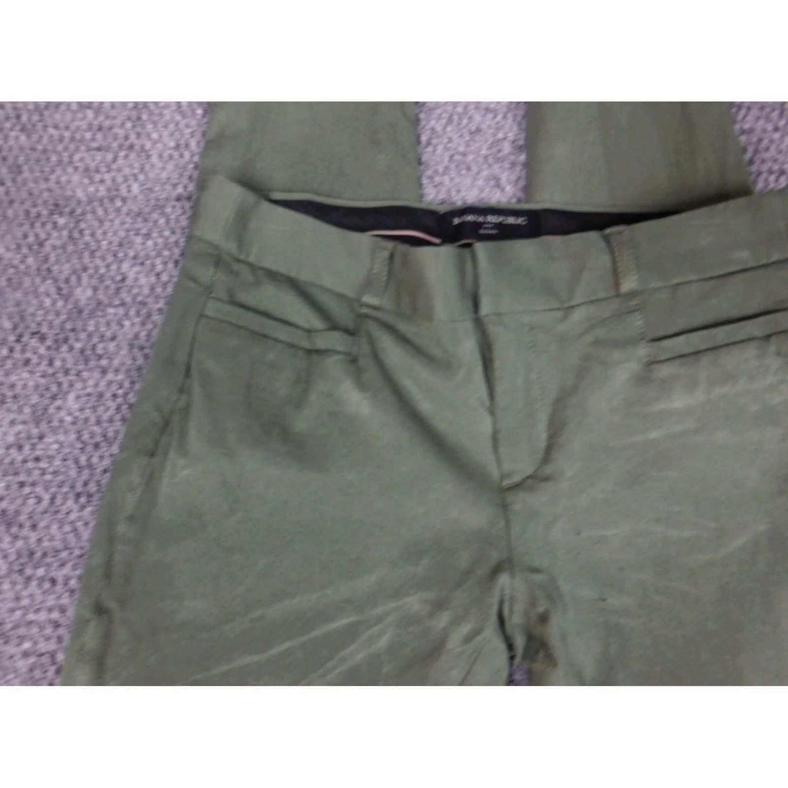 Banana Republic Banana Republic Sloan Chino Pants Womens 0P Petites Green 24in Inseam Crop StretchZipper Regular Straight Cotton Lyocell N/A Size 27" / US 4 / IT 40 - 3 Thumbnail