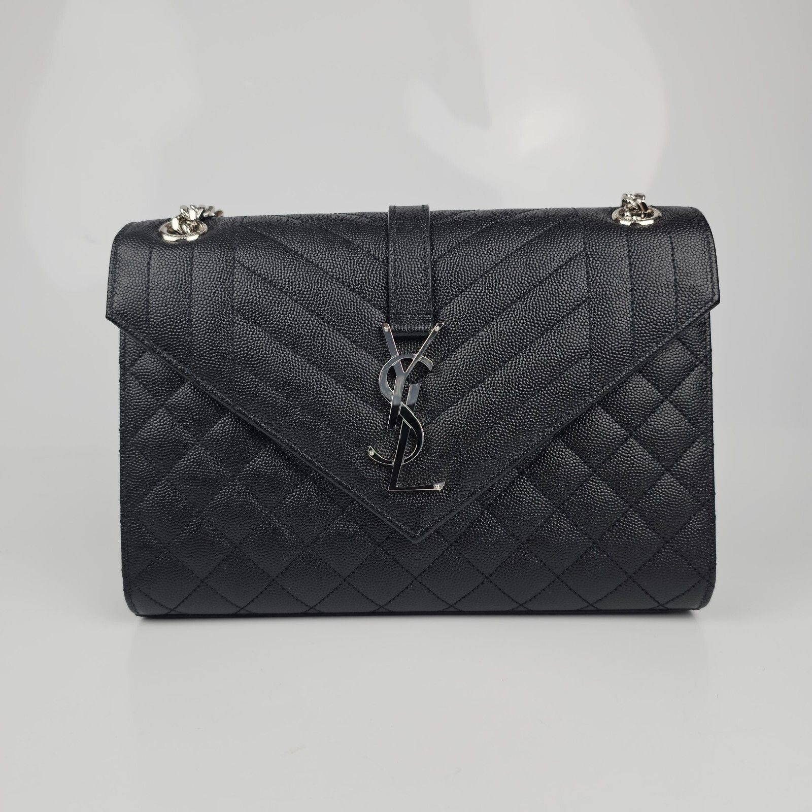 Saint Laurent Paris YSL Medium Envelope Black Leather Shoulder Bag New Size ONE SIZE - 1 Thumbnail