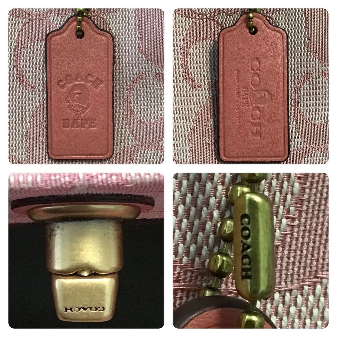 Bape × Coach COACH × BAPE CANVAS Shoulder Tote Bag a bathing ape Pink Size ONE SIZE - 9 Thumbnail